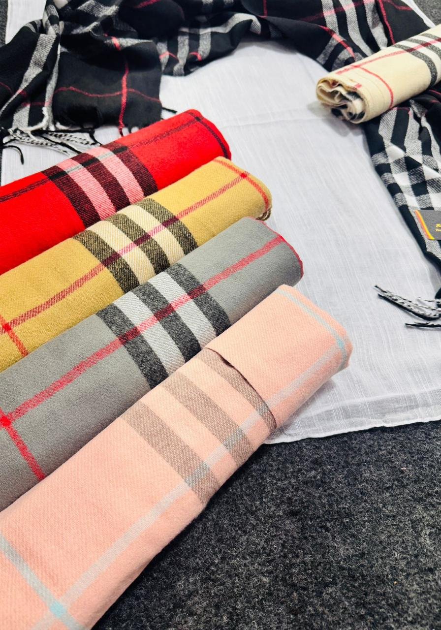 Classic Heritage Tartan Check Wool Blend Muffler & Scarf – Cashmere Feel Winter Unisex Stole with Tassels